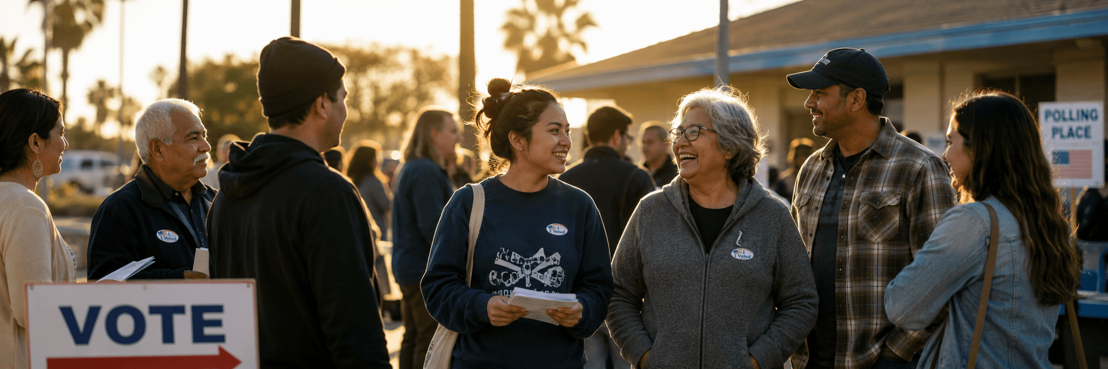 Californians at a California polling place